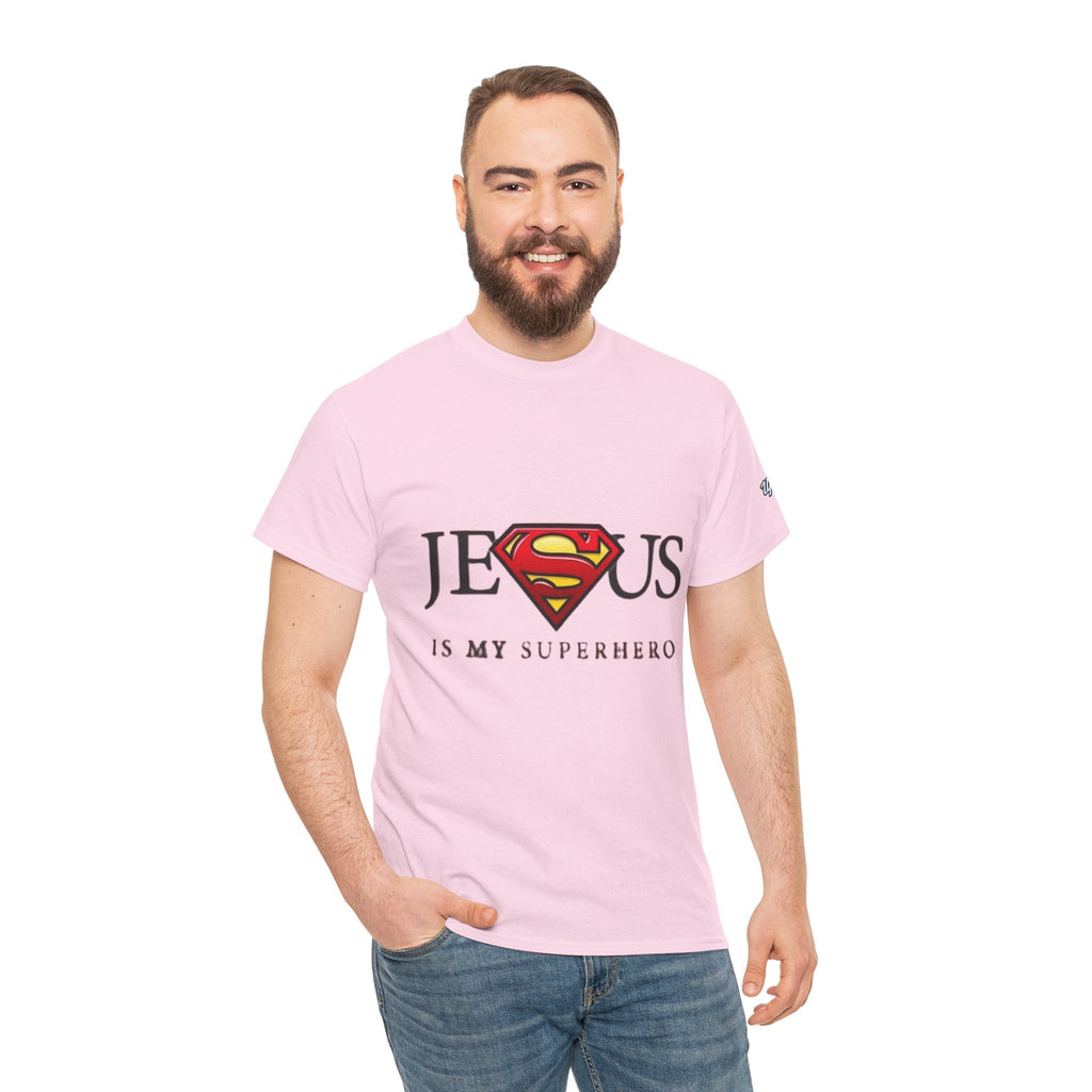 Jesus Is My Superhero T-Shirt — Faith-Based Superman-Inspired Tee Printify