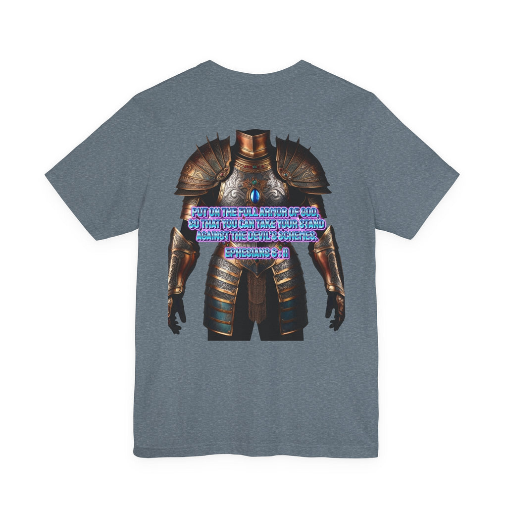 Religious Graphic Tee with Armor Of God Design Unisex Jersey Short Sleeve Tee Printify