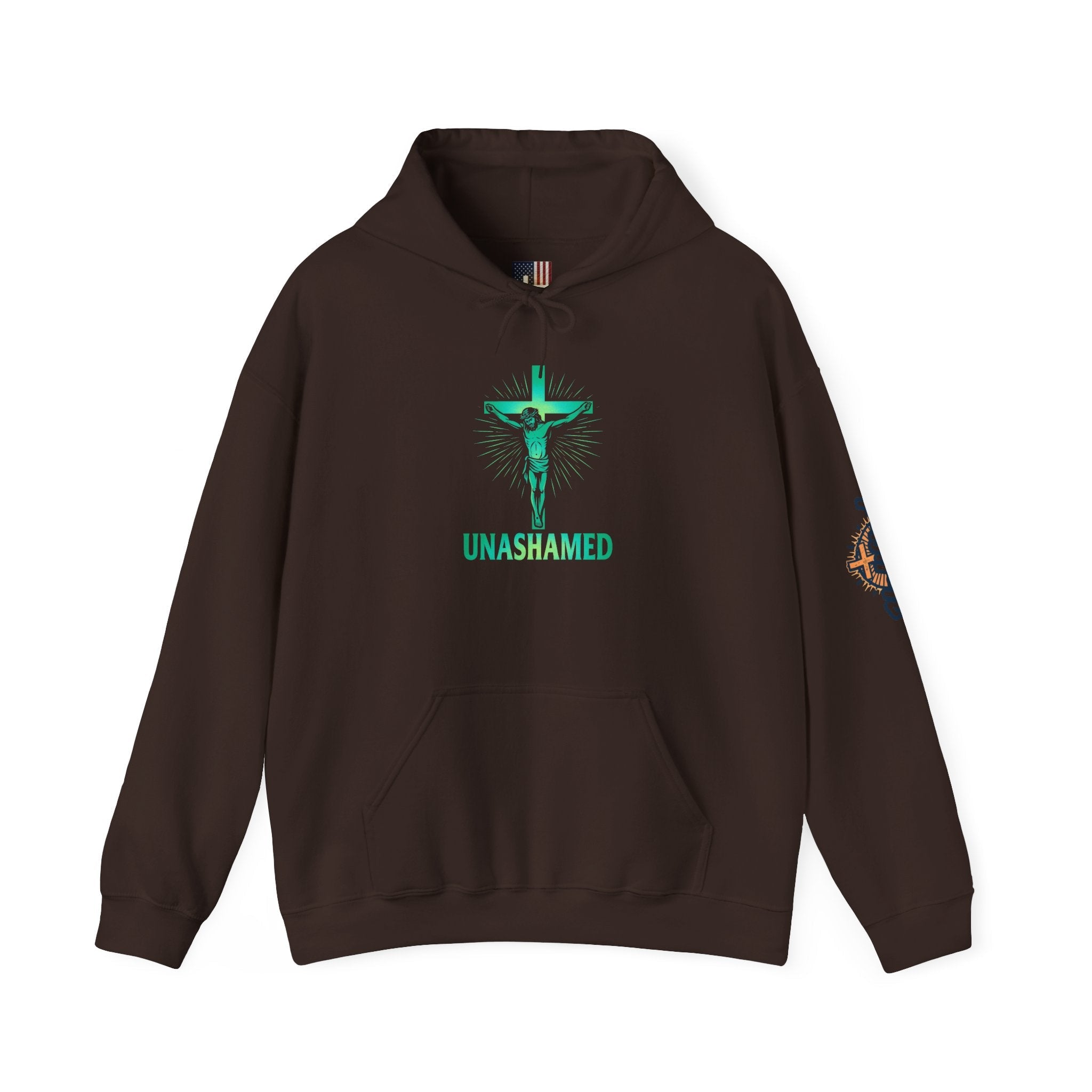 Unashamed Hoodie – Romans 1:16 Crucifixion Christian Hoodie for Bold Unwavering Faith Printify