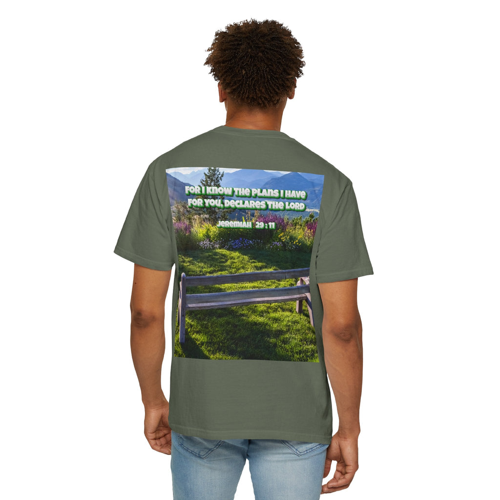 Bible Verse Unisex Garment-Dyed T-shirt  - Jeremiah 29 : 11 Printify