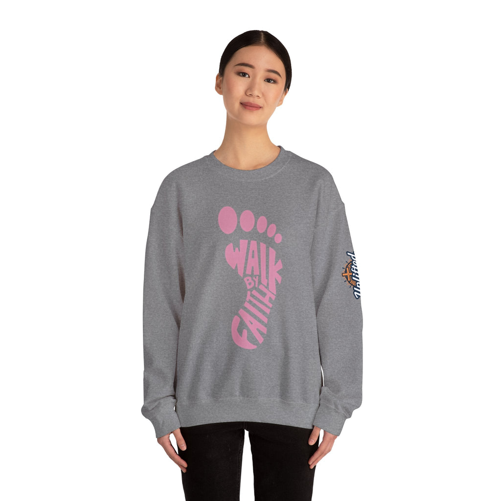 Walk By Faith Footprint Sweatshirt Printify
