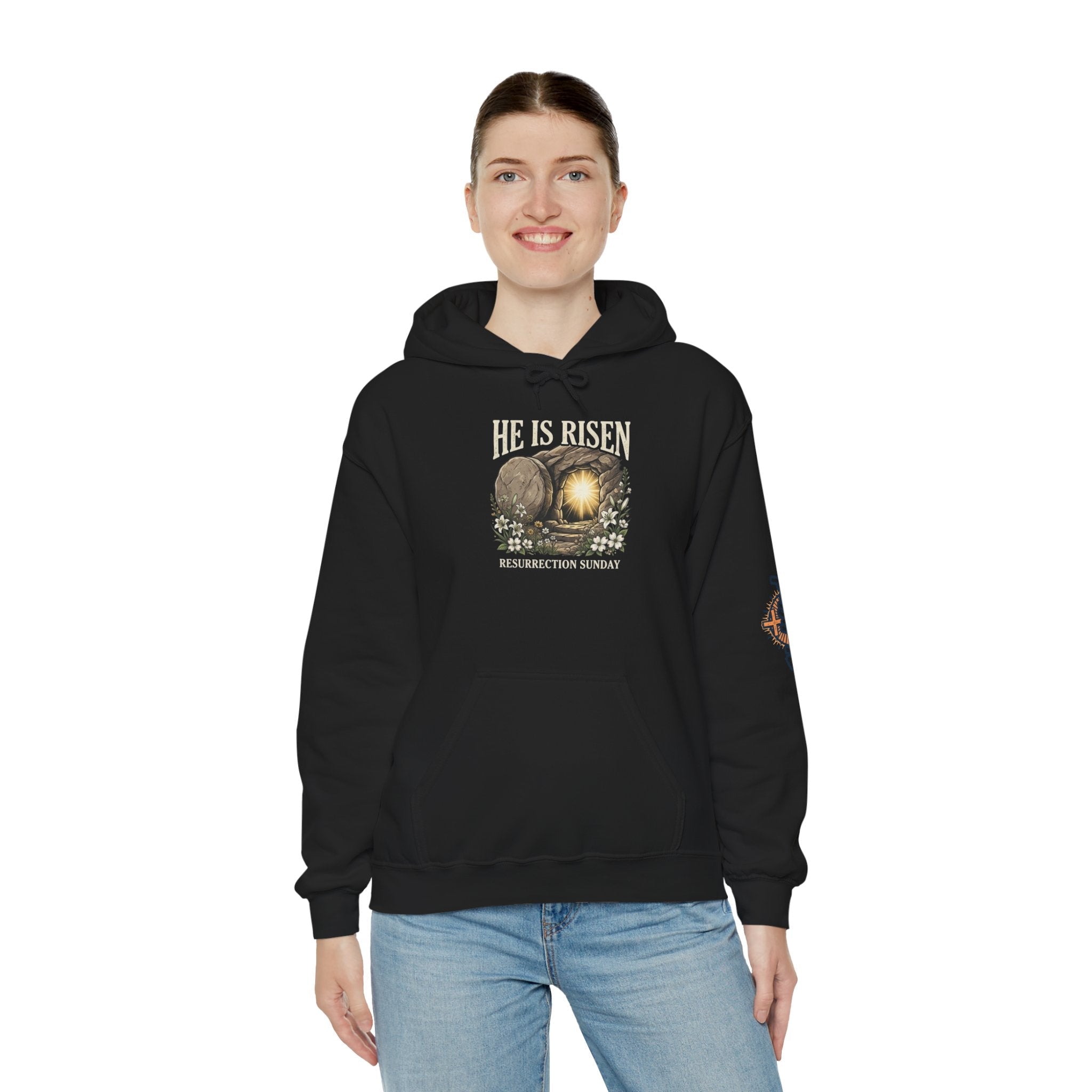 He Is Risen Hoodie — Jesus Christ Resurrection Easter Hoodie Printify