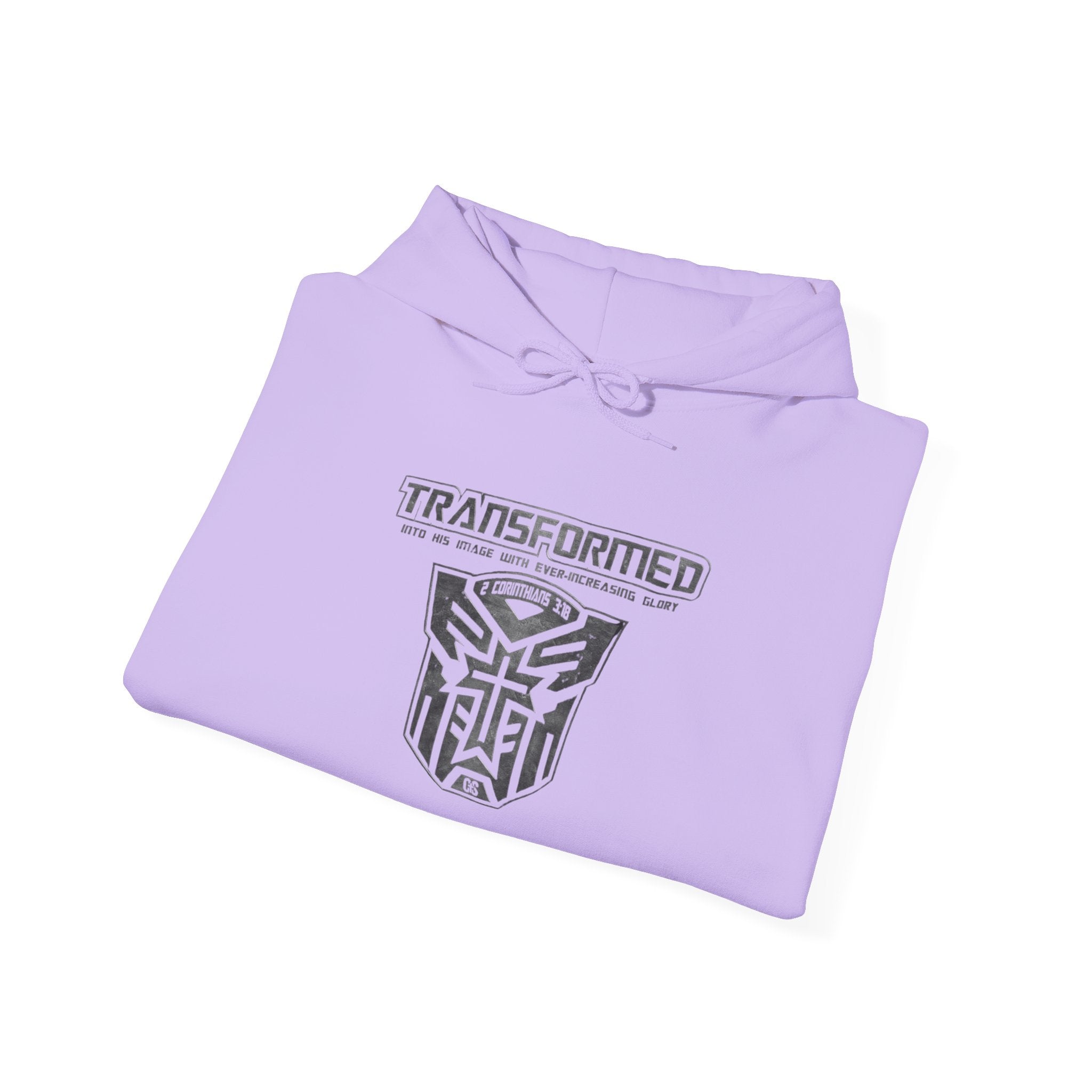 Transformer Logo Christian Hoodie | 2 Corinthians 3:18 Bible Verse Hoodie Printify