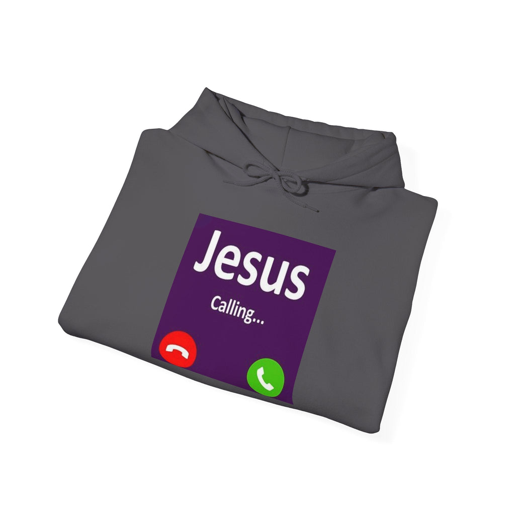Jesus Calling Hoodie – Funny Cell Phone Screen Christian Sweatshirt for Divine Connection & Faith Humor Printify
