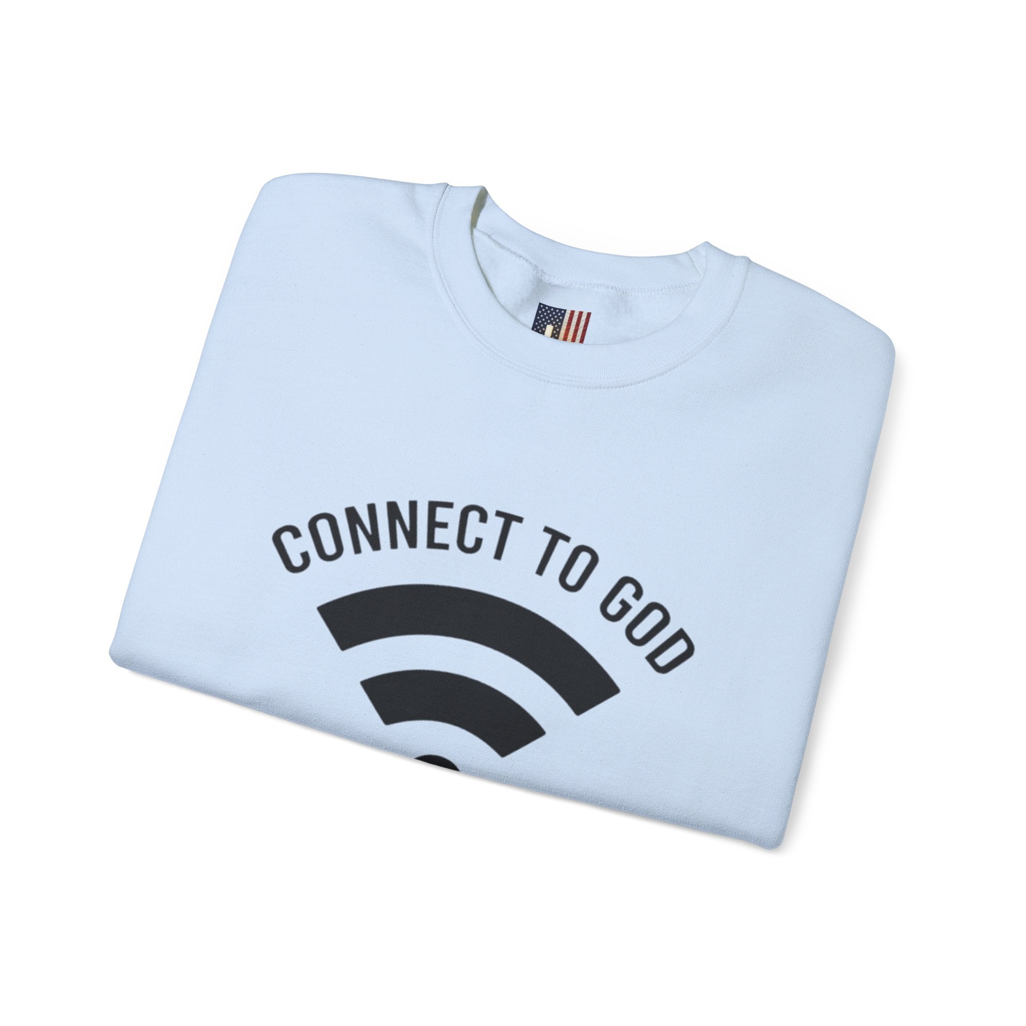 Connect to God Sweatshirt - WIFI Password is Jesus - Funny Christian Faith Sweatshirt Printify