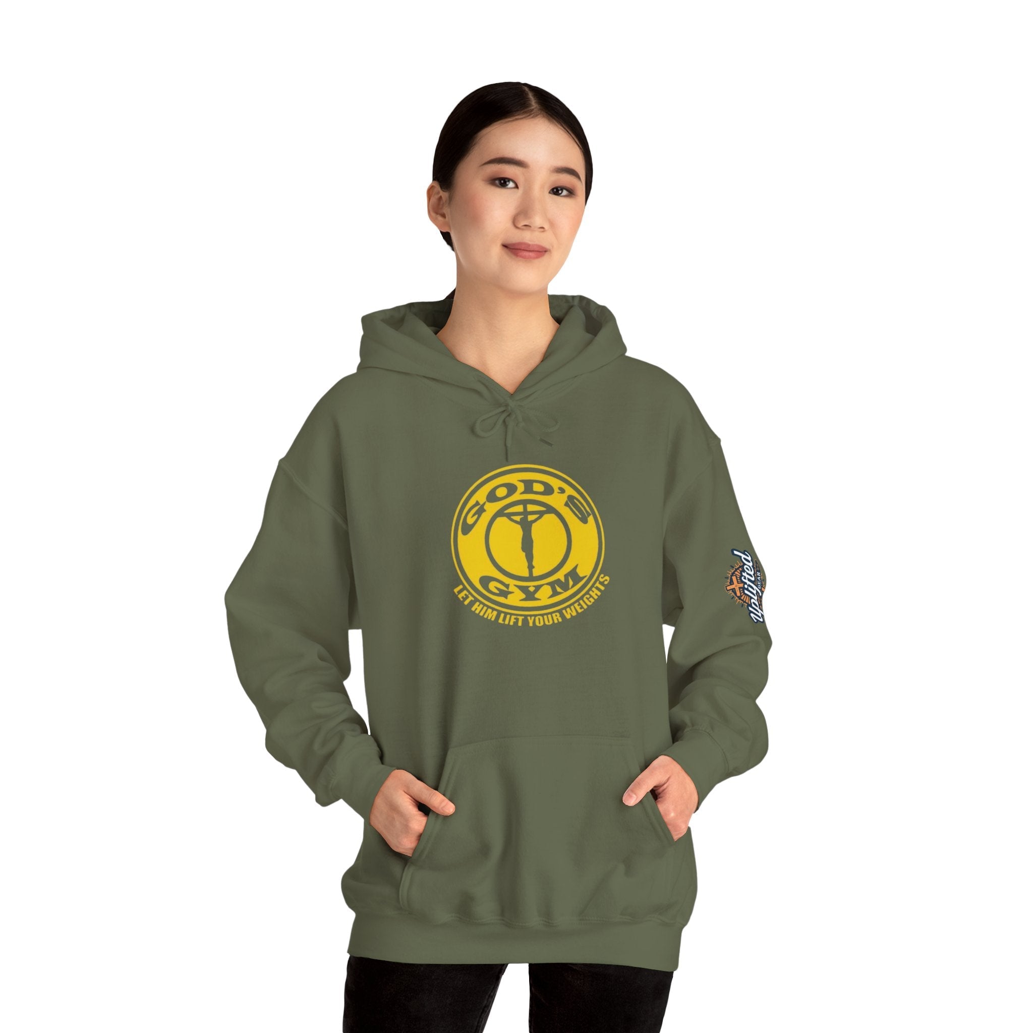 God's Gym Hoodie — "Let Him Lift Your Weights" Christian Fitness Hoodie Printify