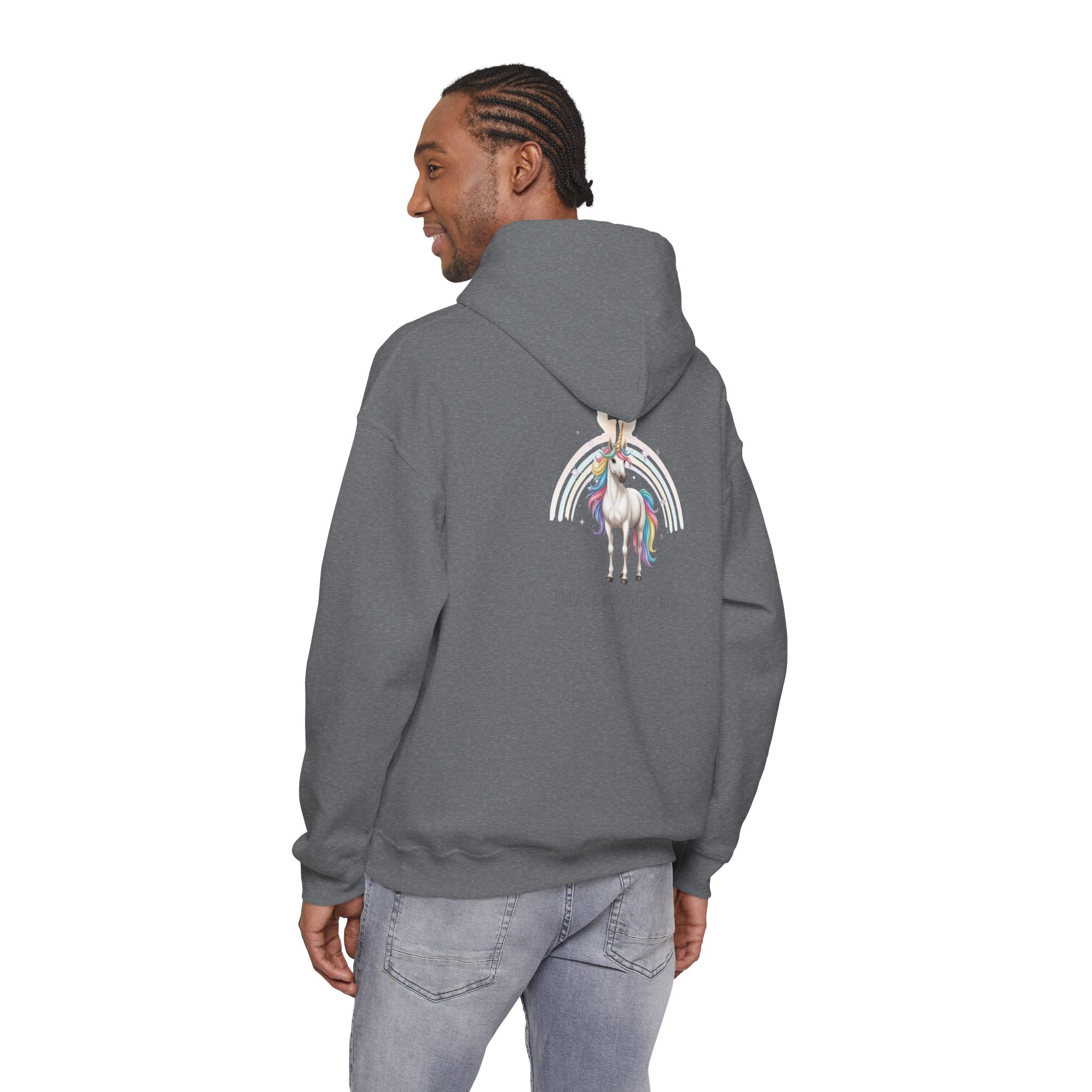 Unique Unicorn Hoodie – Rainbow Cross Psalm 139:14 Christian Hoodie for Wonderfully Made Printify