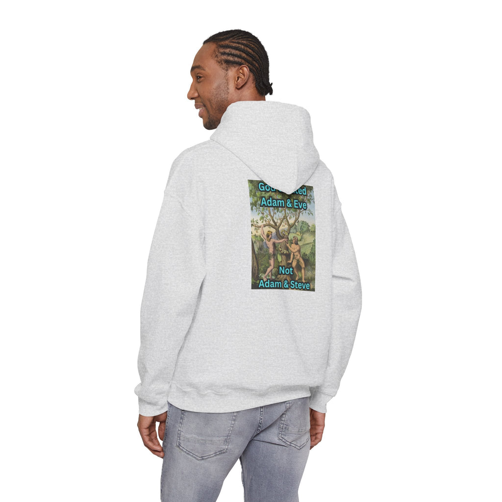 God Created Adam and Eve Hoodie – Biblical Truth Christian Hoodie for Unshakable Faith Printify