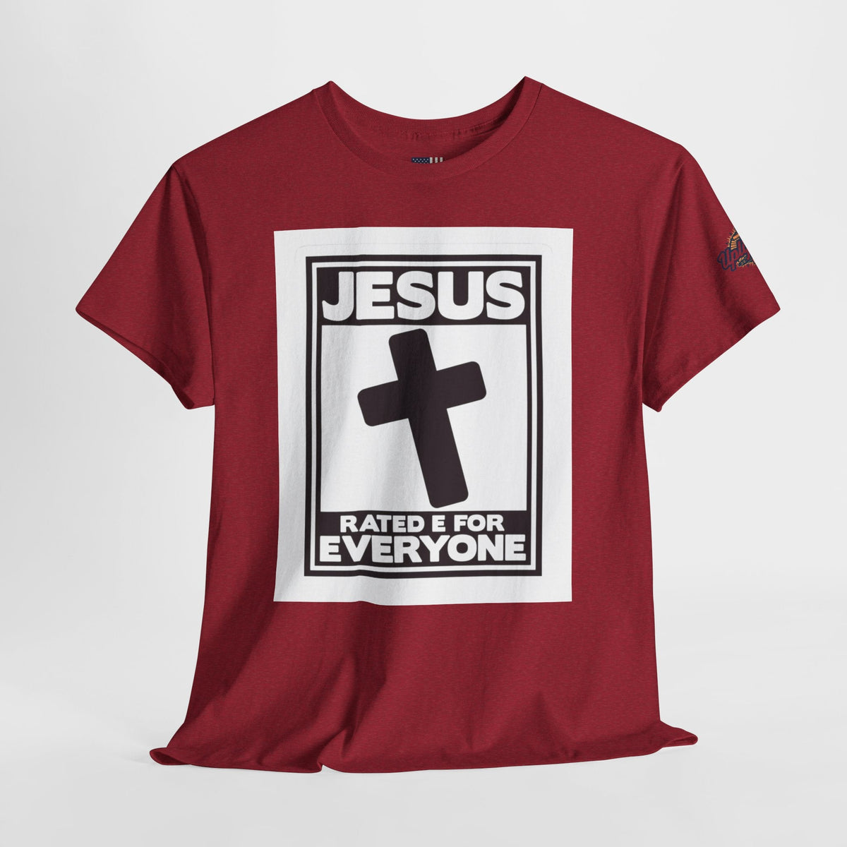 Jesus, Rated E for Everyone T-shirt - Gamer Faith T-shirt - Christian Video Game Parody Printify