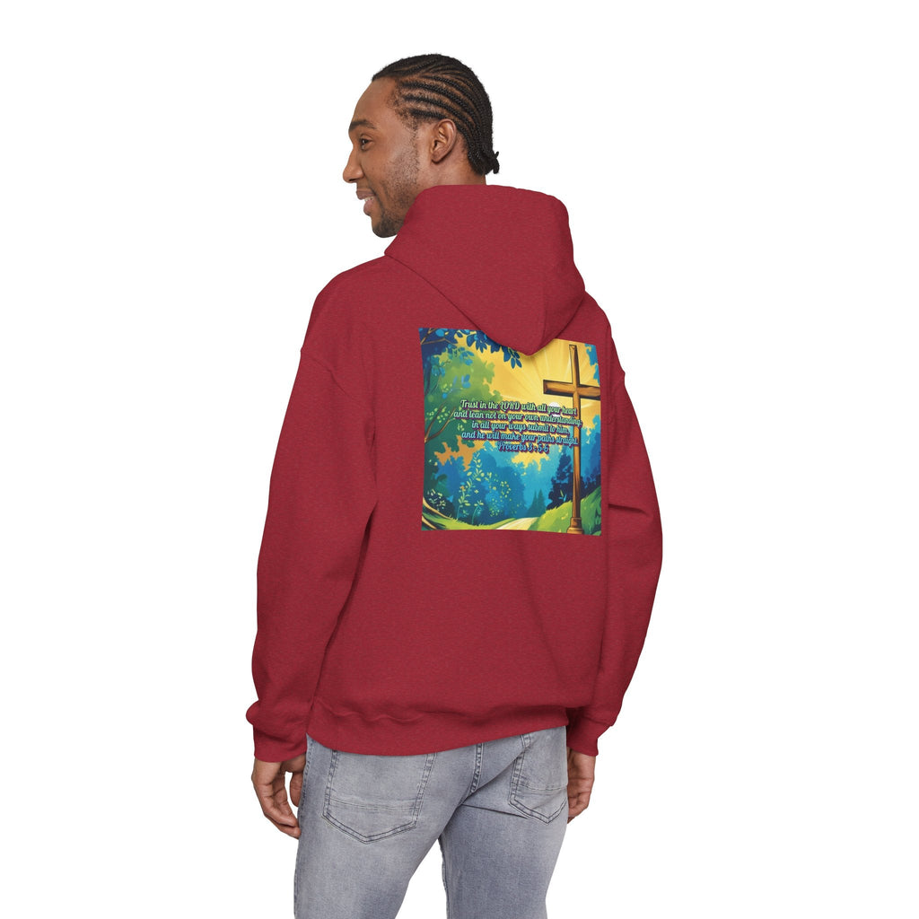 Trust in The Lord Proverbs 3:5-6 Biblical Design Unisex Heavy Blend™ Hooded Sweatshirt Printify