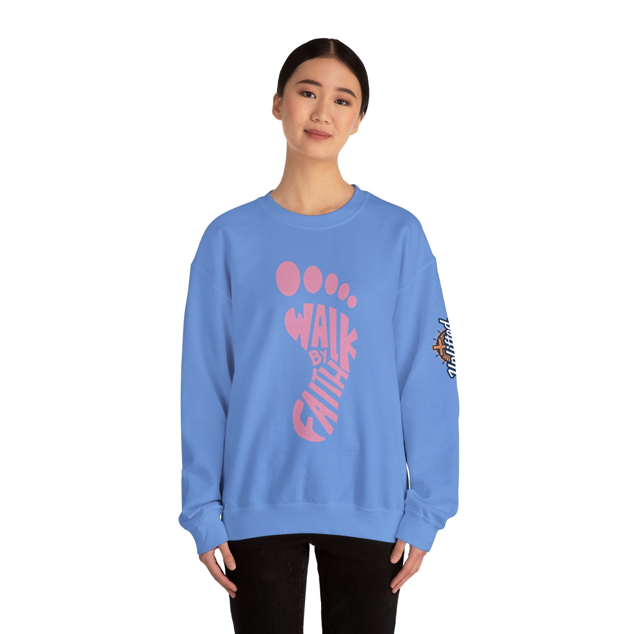 Walk By Faith Footprint Sweatshirt Printify