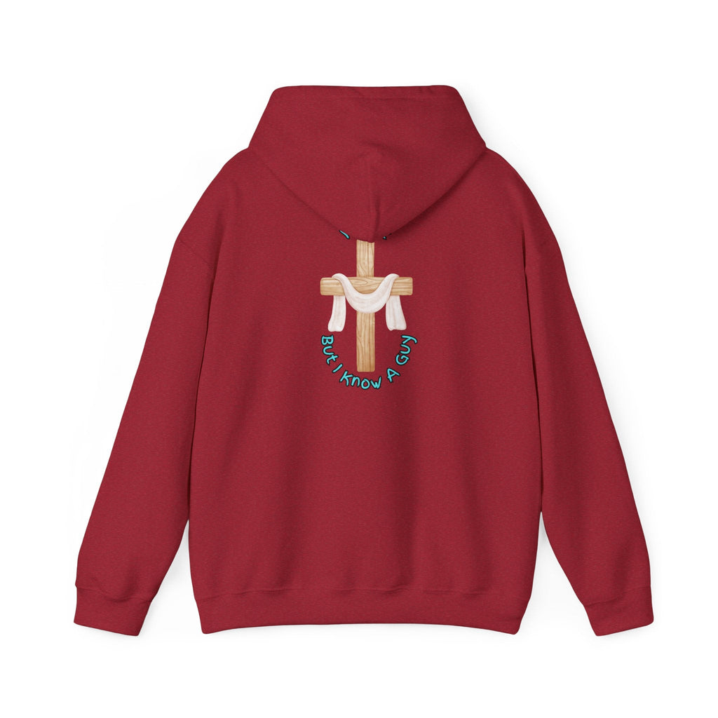I Can’t, But I Know a Guy Hoodie – Jesus Cross Christian Hoodie for Cozy Faith Printify