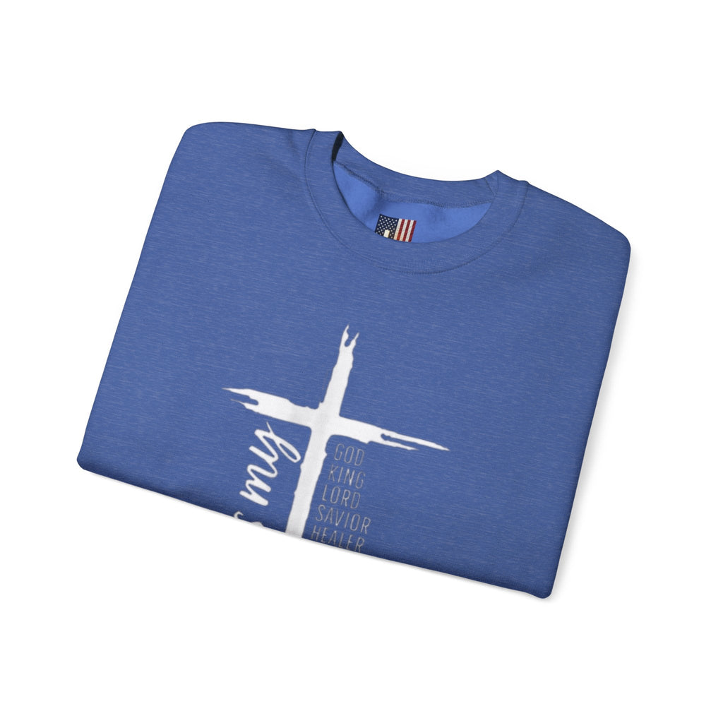 Jesus Is My Everything Sweatshirt – Cross List God King Lord Savior Christian Sweatshirt for Total Surrender Faith Printify