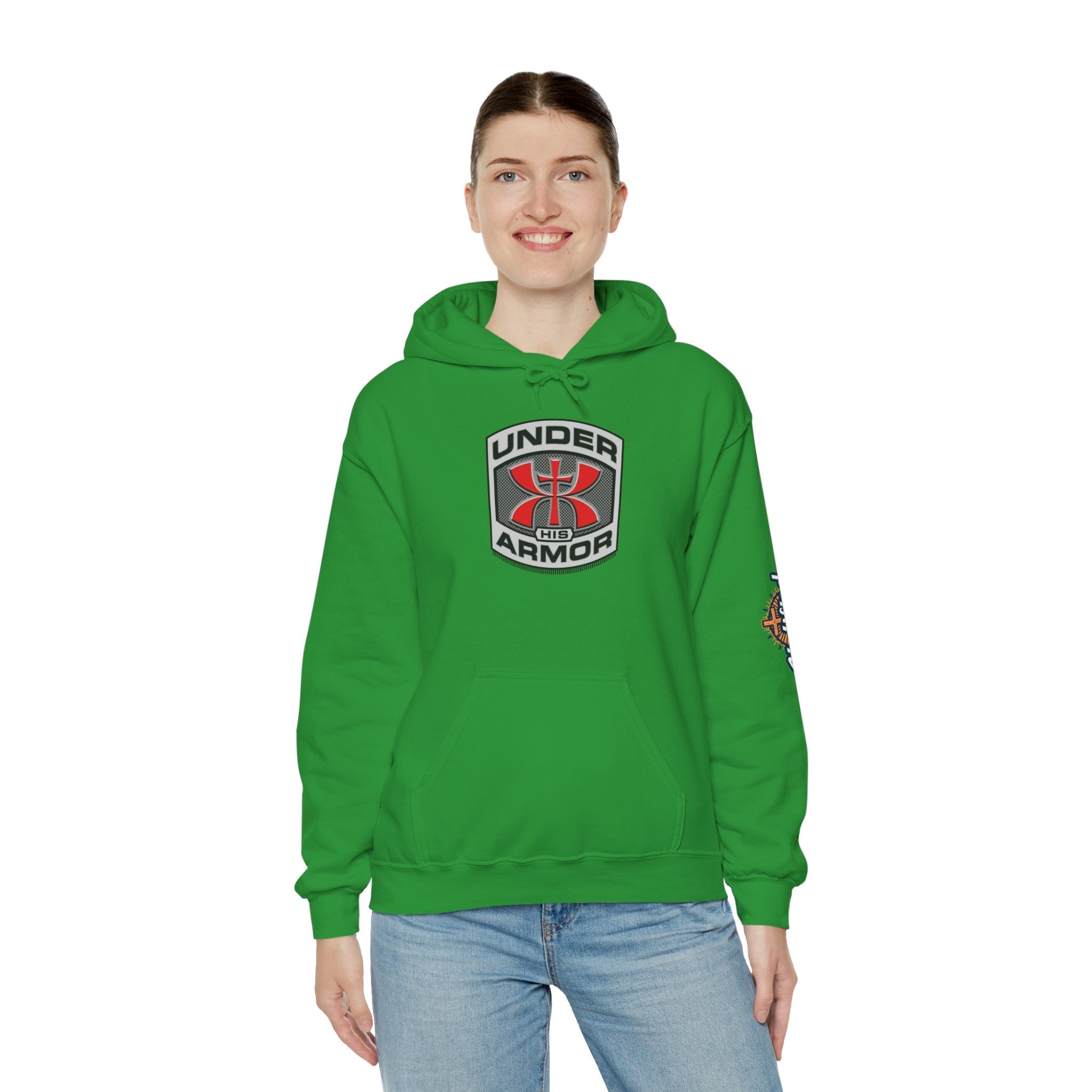 Under Armor Logo Hoodie — Black Athletic Pullover Printify
