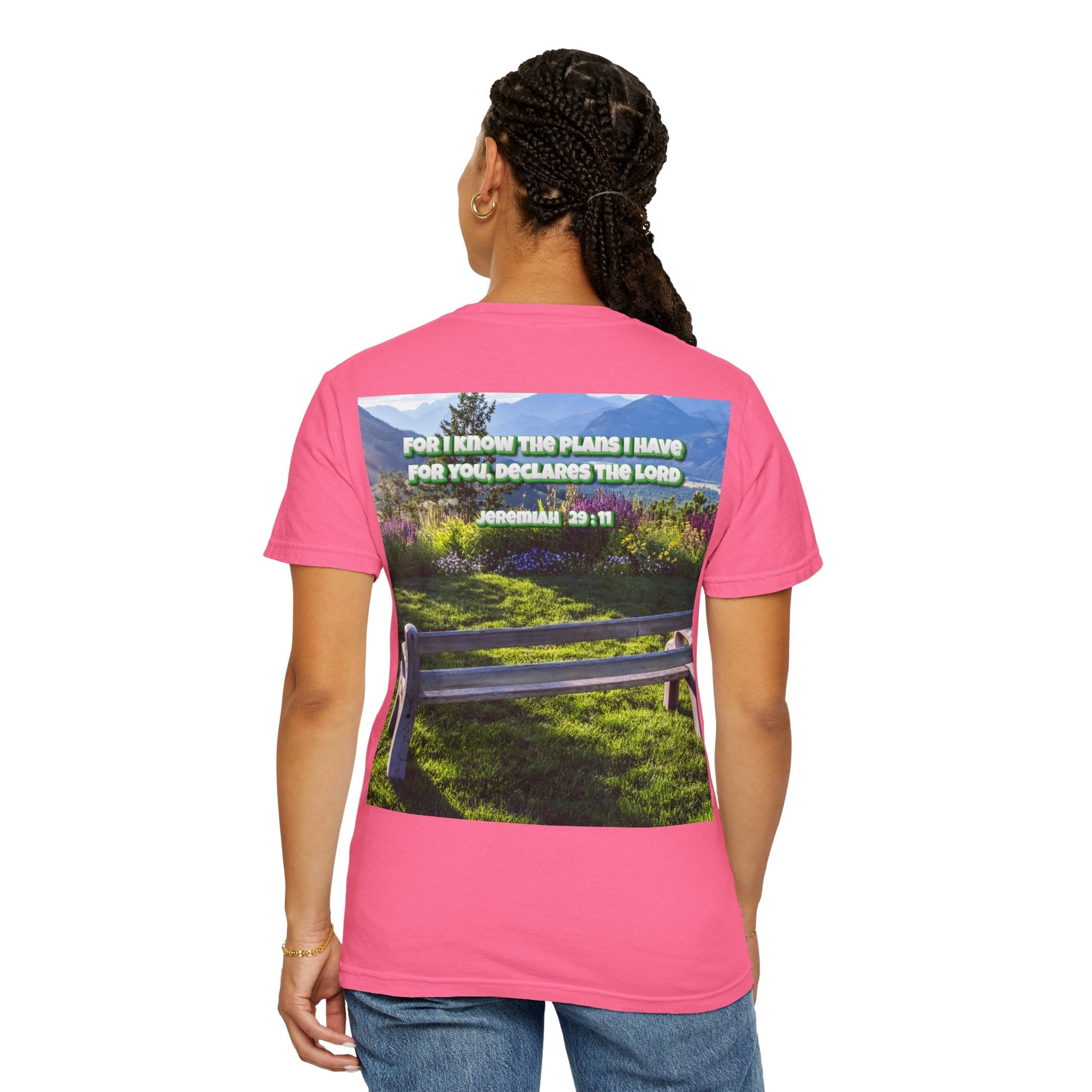 Bible Verse Unisex Garment-Dyed T-shirt  - Jeremiah 29 : 11 Printify