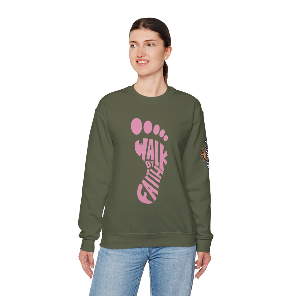 Walk By Faith Footprint Sweatshirt Printify