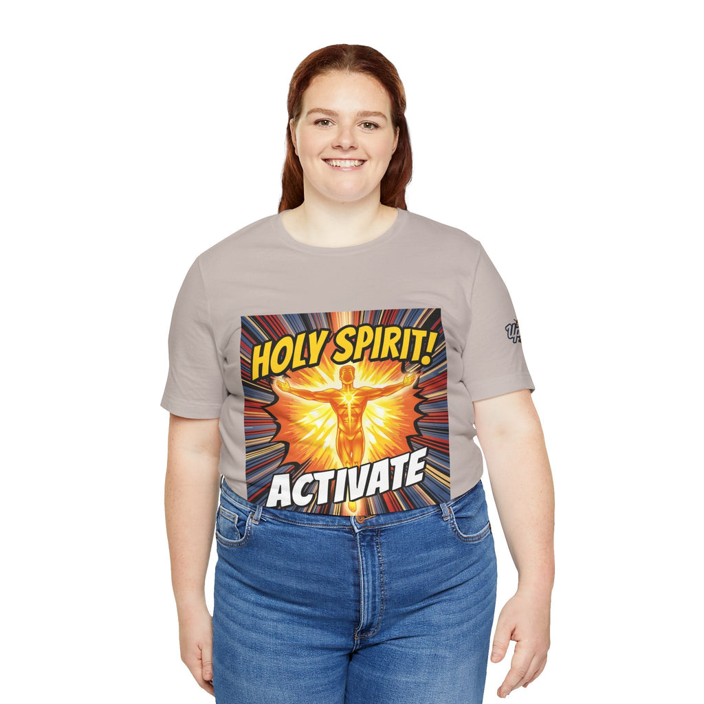 Holy Spirit Activate T-shirt – Superhero Christian T-shirt with Vibrant Power-Up Design for Faith-Fueled Boldness Printify