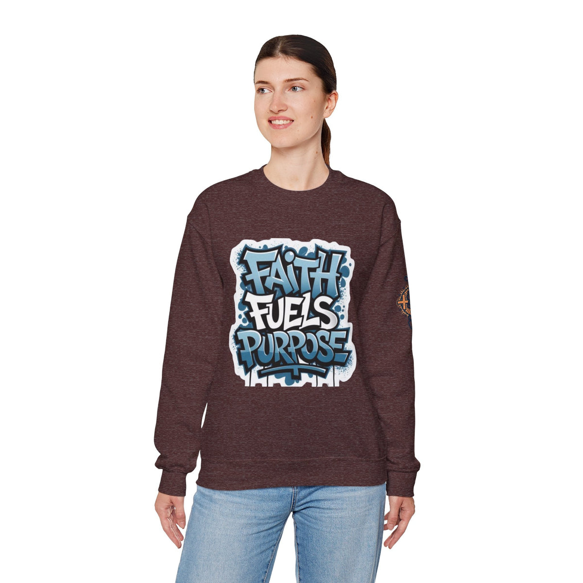 Faith Fuels Purpose Sweatshirt – Inspirational Christian Sweatshirt for Divine Drive & Unstoppable Belief Printify