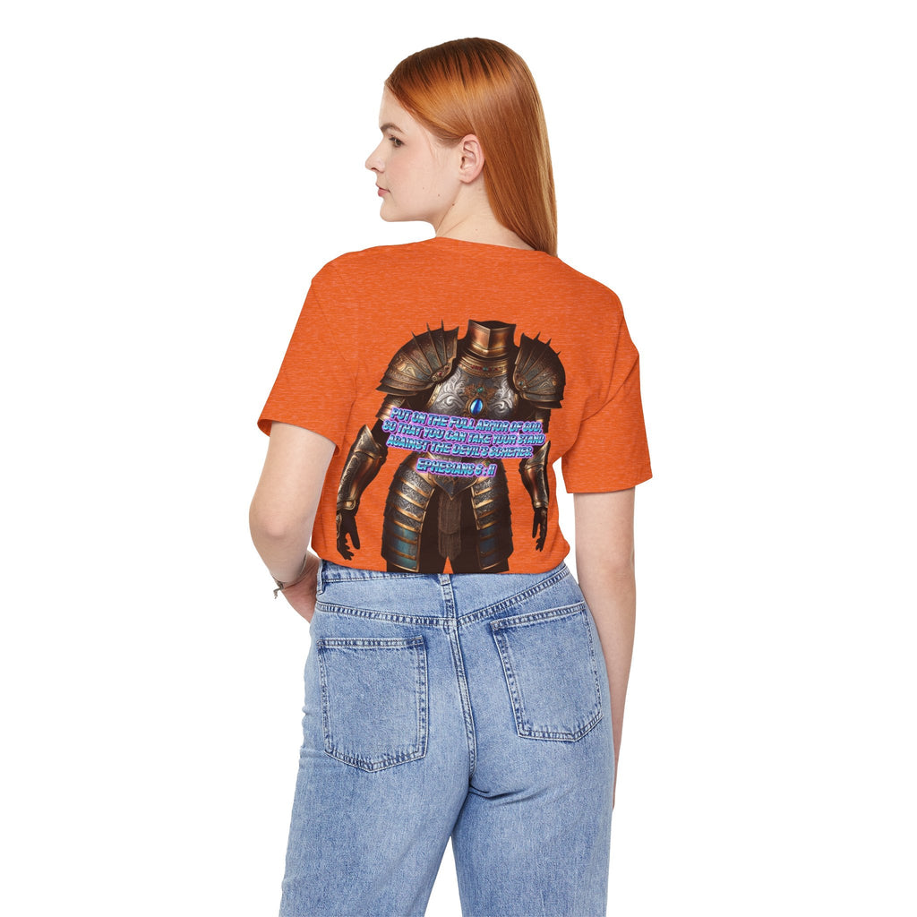 Religious Graphic Tee with Armor Of God Design Unisex Jersey Short Sleeve Tee Printify