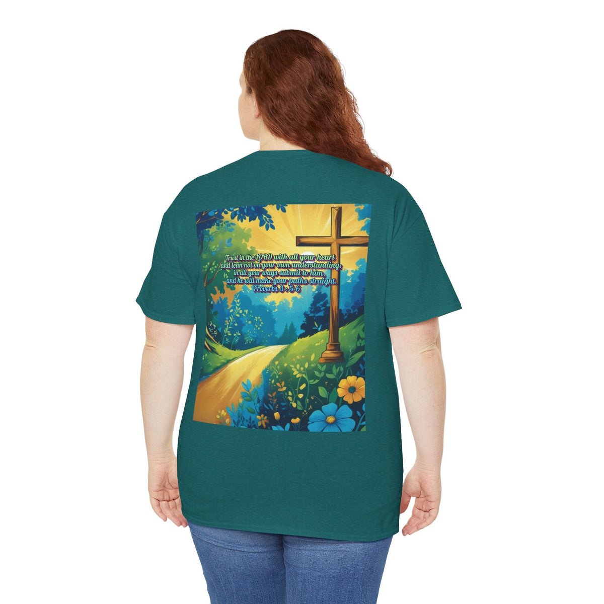 Trust in The Lord Proverbs 3:5-6 Biblical Design Unisex Heavy Cotton Tee Printify