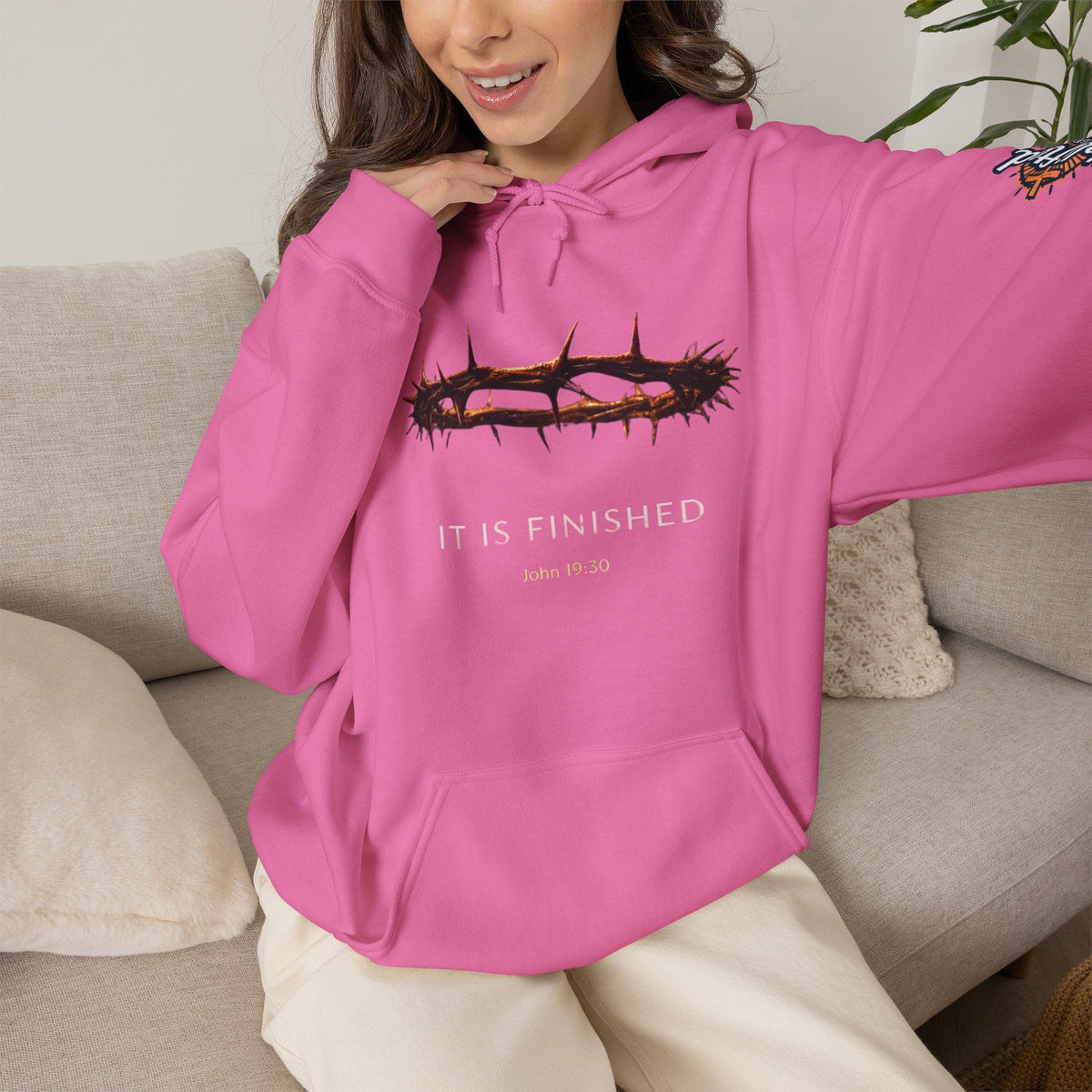 It Is Finished Crown of Thorns Hoodie — Christian John 19:30 Faith Hoodie Printify