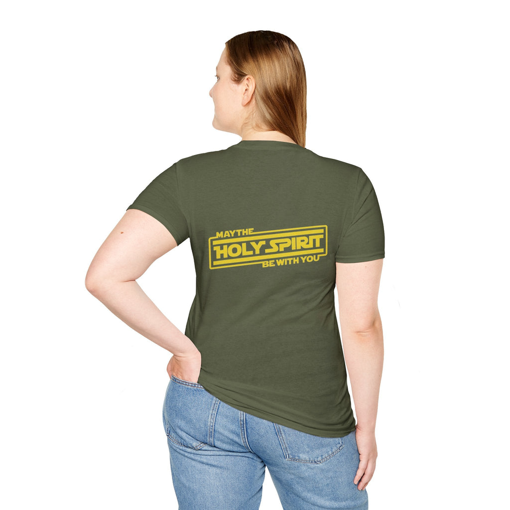 May the Holy Spirit Be With You T-shirt - Christian Star Wars Parody T-shirt Printify