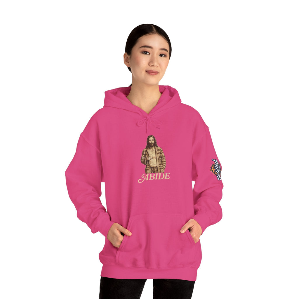 Abide Jesus Hoodie — Vintage 'The Dude' Religious Graphic Hoodie Printify