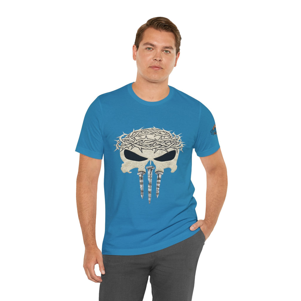 Christian Skull T-shirt - Crown of Thorns & Nails - Warrior Faith T-shirt Printify