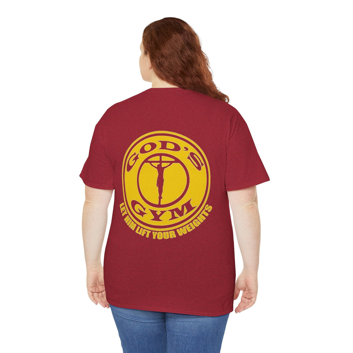 God's Gym T-Shirt — "Let Him Lift Your Weights" Christian Fitness Tee Printify