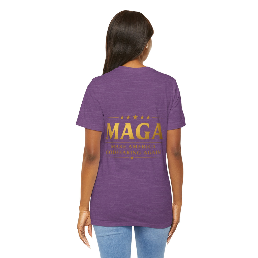 MAGA Gold Letter T-Shirt — "Make America Great Again" Printify