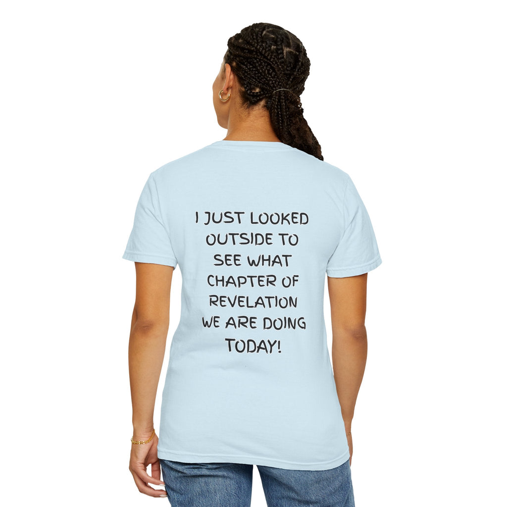 What Chapter of Revelation T-shirt – I Looked Outside My Window Christian T-shirt for End Times Humor & Faith Printify