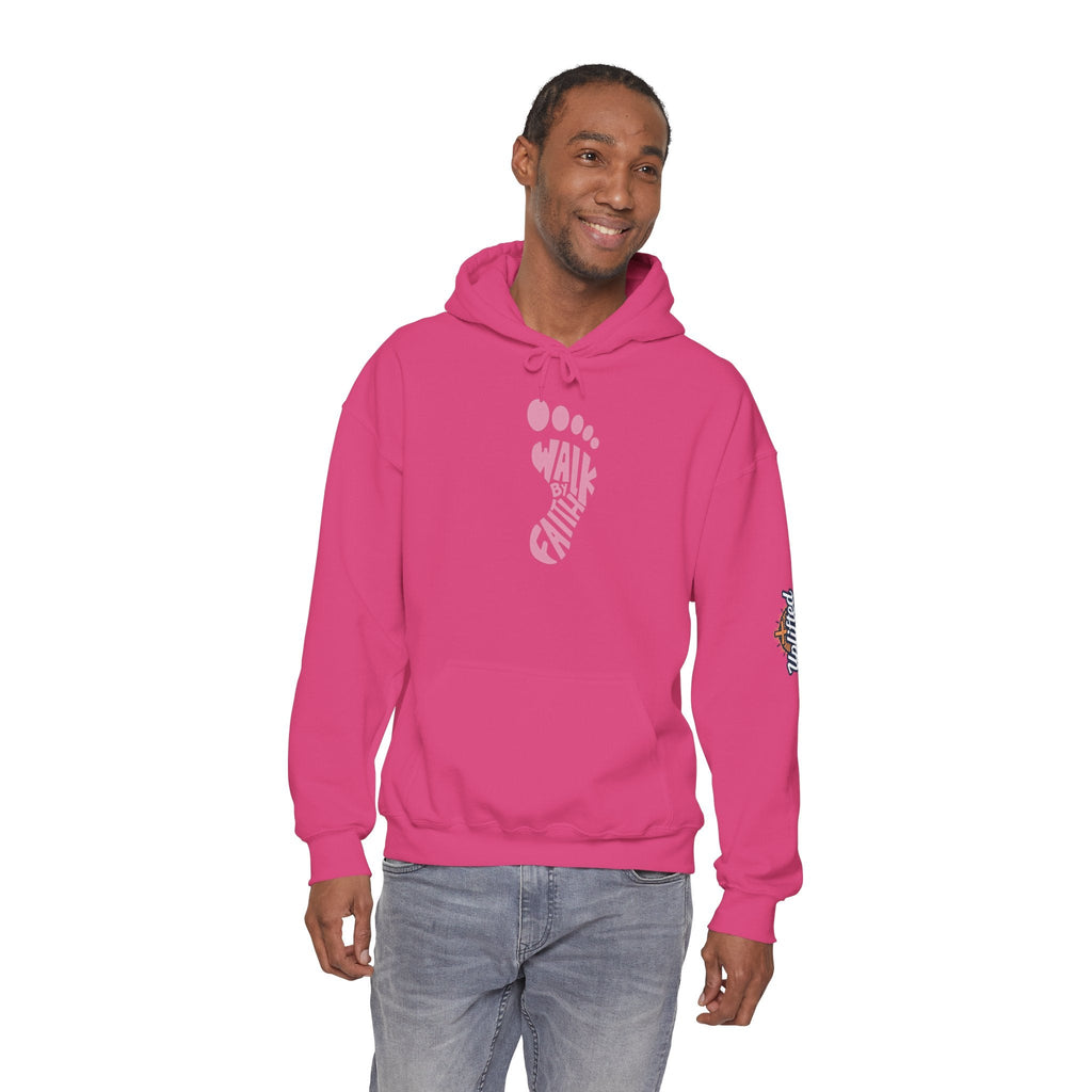 Walk By Faith Footprint Hoodie Printify