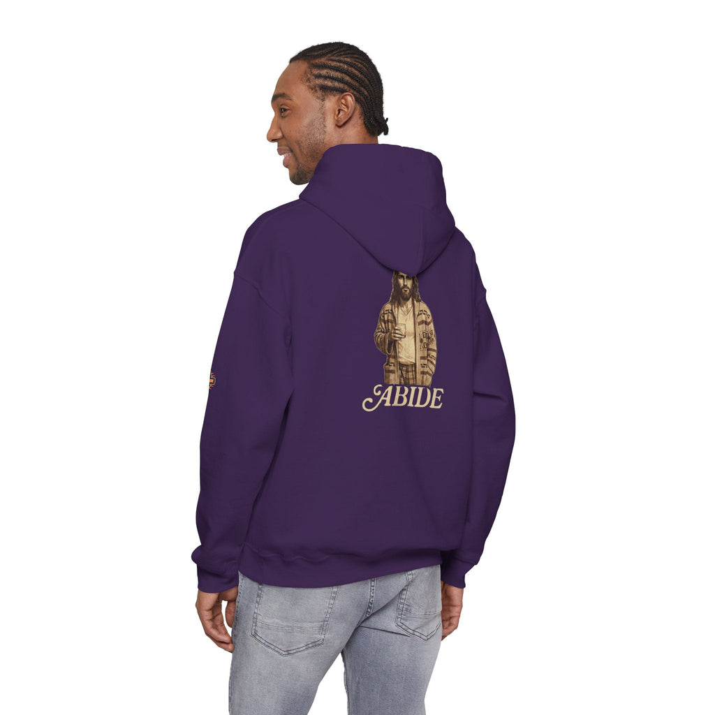 Abide Jesus Hoodie — Vintage 'The Dude' Religious Graphic Hoodie Printify