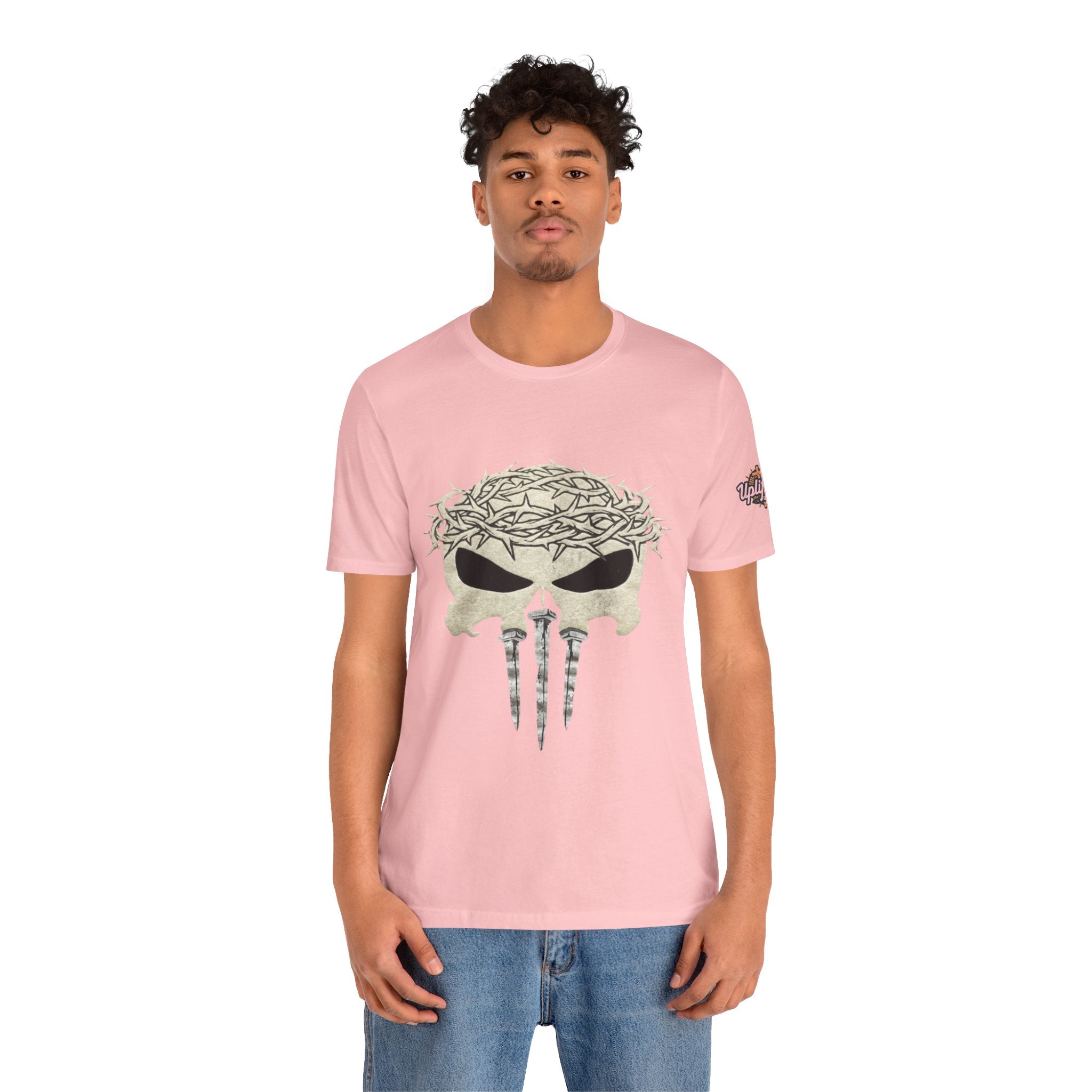 Christian Skull T-shirt - Crown of Thorns & Nails - Warrior Faith T-shirt Printify