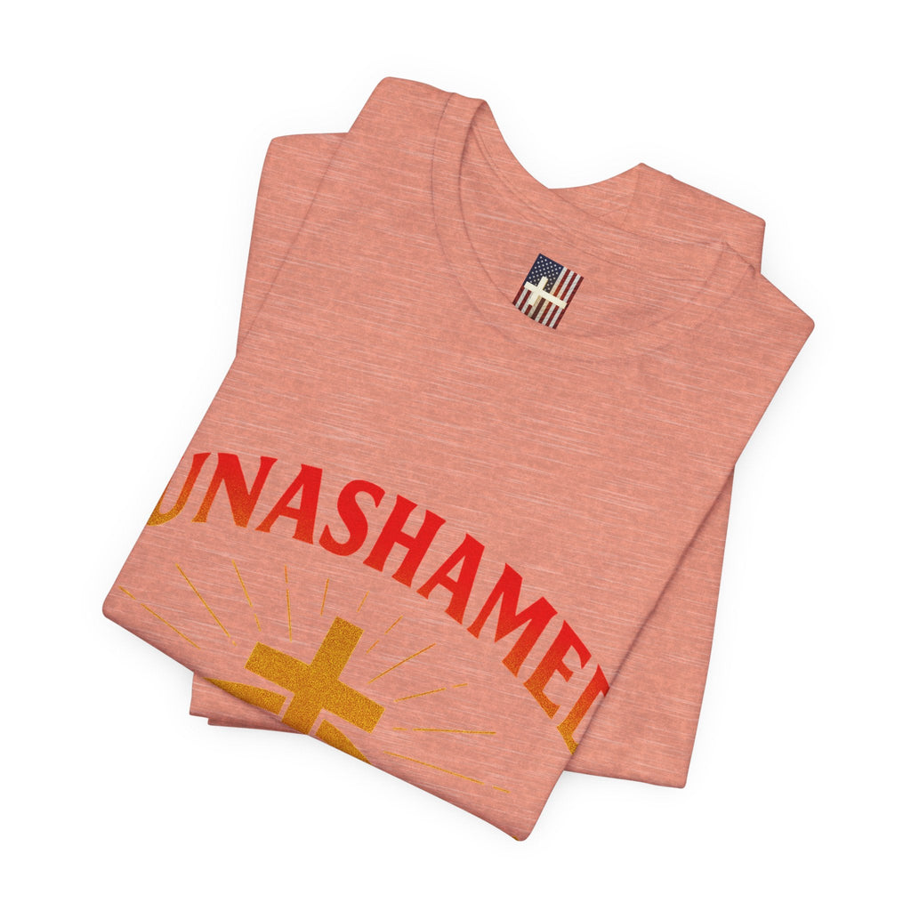 Unashamed T-shirt – Ichthys Jesus Fish & Cross Christian T-shirt for Romans 1:16 Bold Faith Printify
