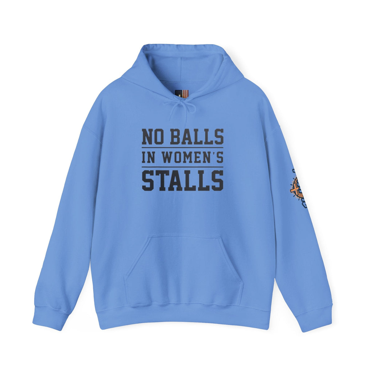 "No Balls in Women's Stalls" Statement Hoodie — Protest Sweatshirt Printify