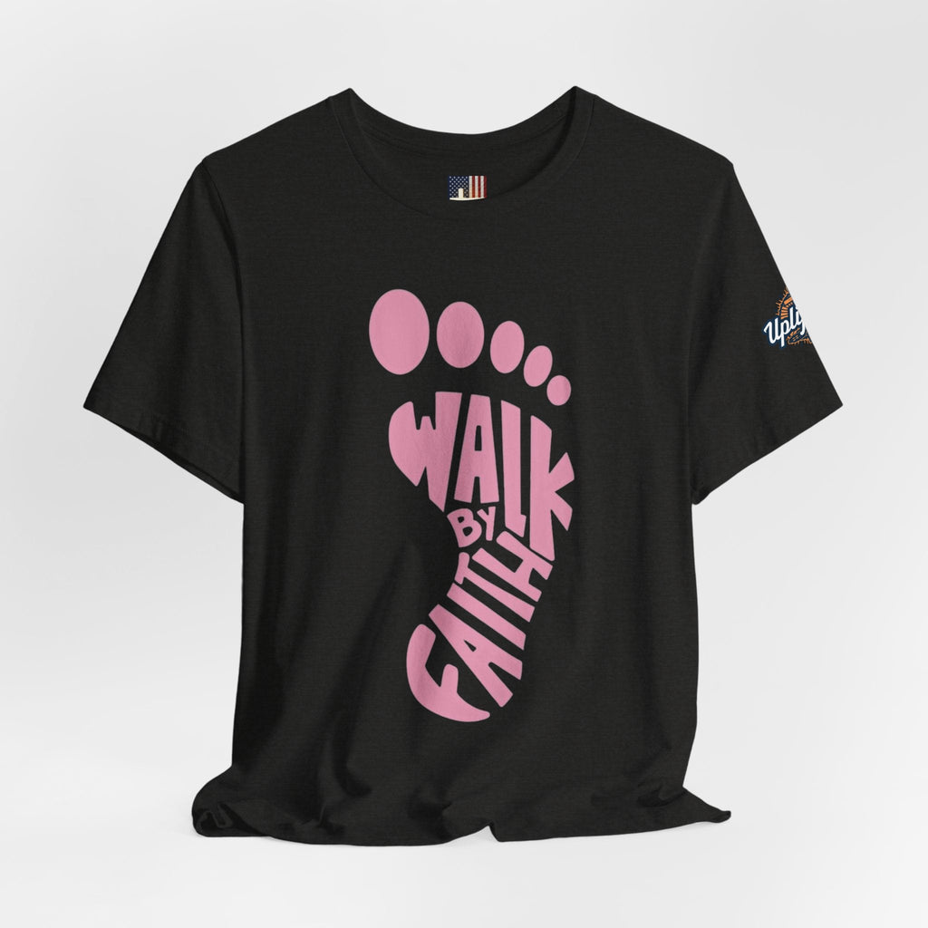Walk By Faith Footprint T-Shirt Printify