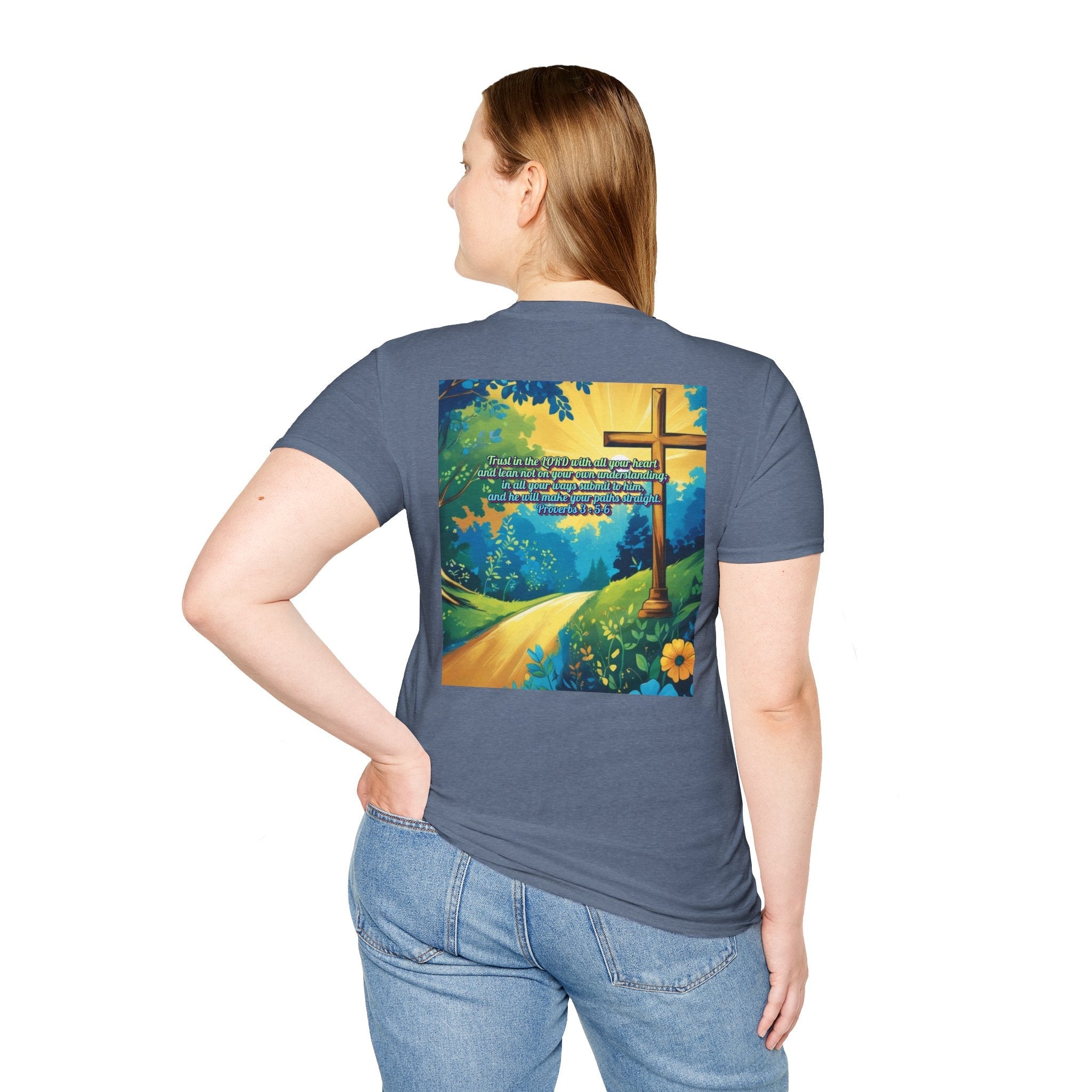 Trust in The Lord Proverbs 3:5-6 Biblical Design Unisex Softstyle T-Shirt Printify