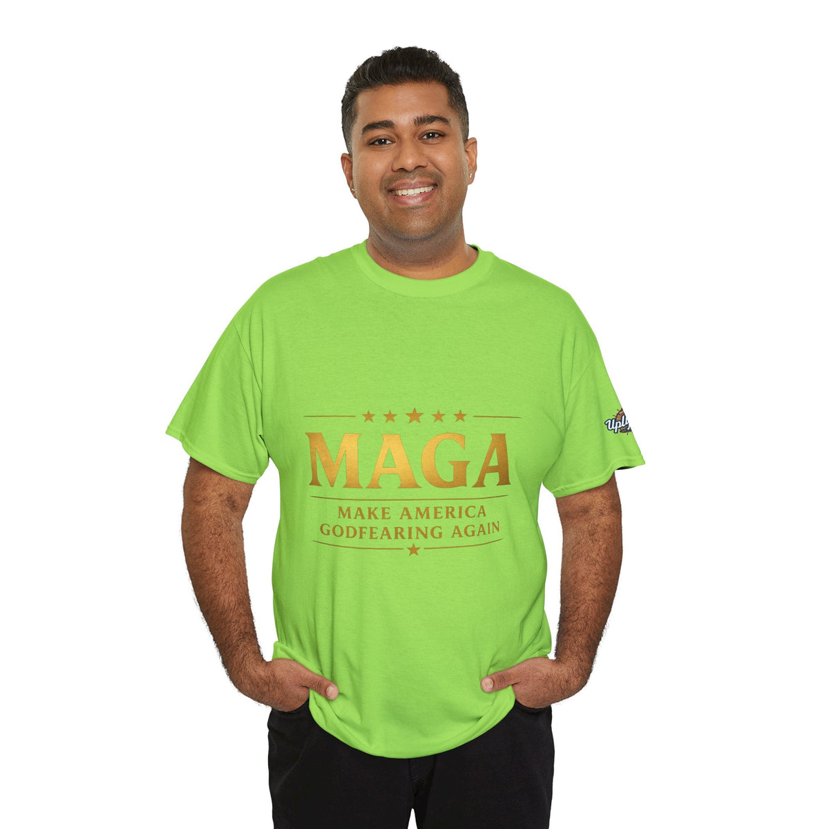 MAGA Gold Letter T-Shirt — "Make America Great Again" Printify
