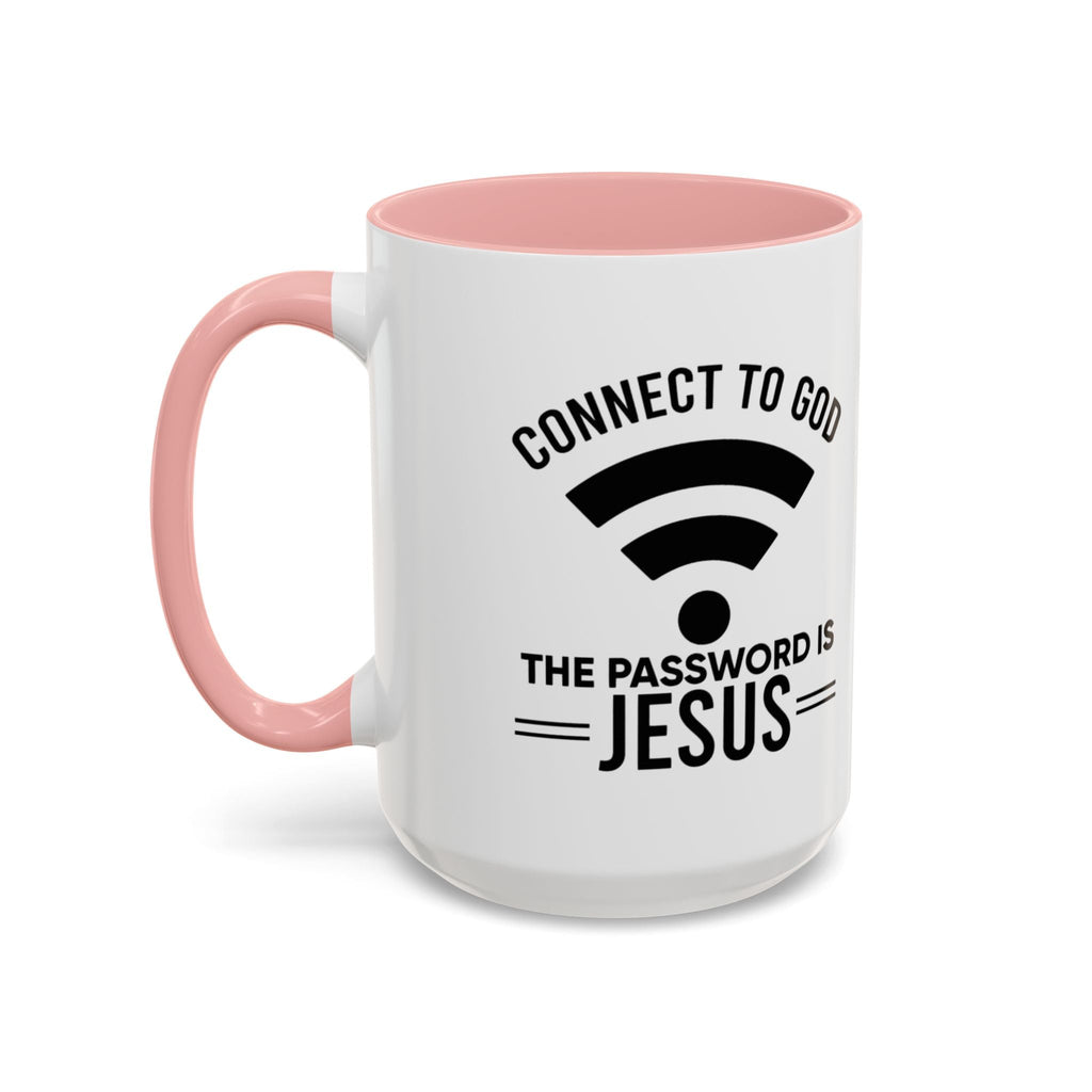 Connect to God Coffee Mug — "WIFI Password is Jesus" Funny Christian Faith Mug Printify