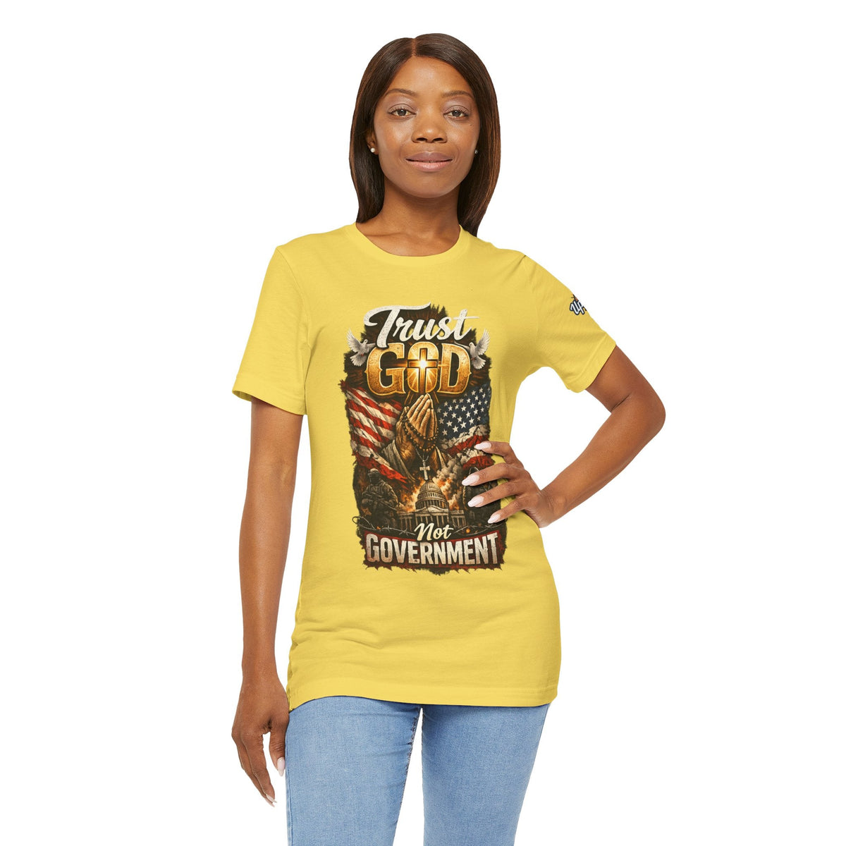 Trust God Not Government T-Shirt — Vintage Patriotic Christian Tee Printify