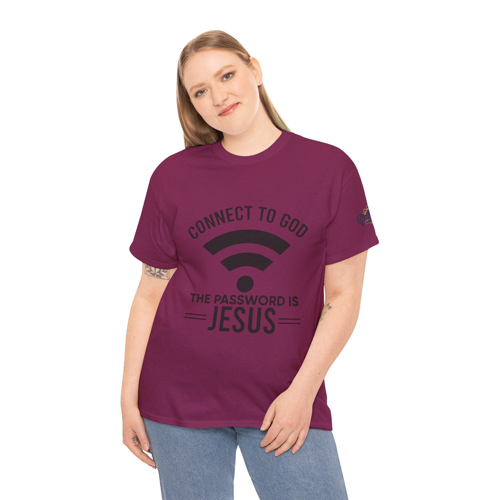 Connect to God T-shirt - WIFI Password is Jesus - Funny Christian Faith T-shirt Printify