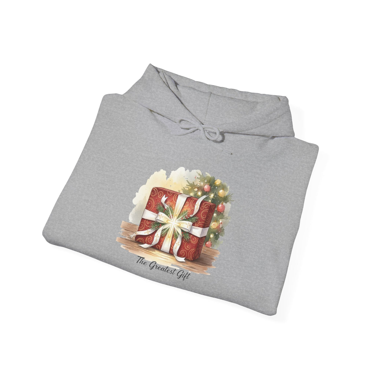 The Greatest Gift Hoodie – Cross Bow Present Christian Hoodie for Christmas Salvation & Eternal Faith Printify