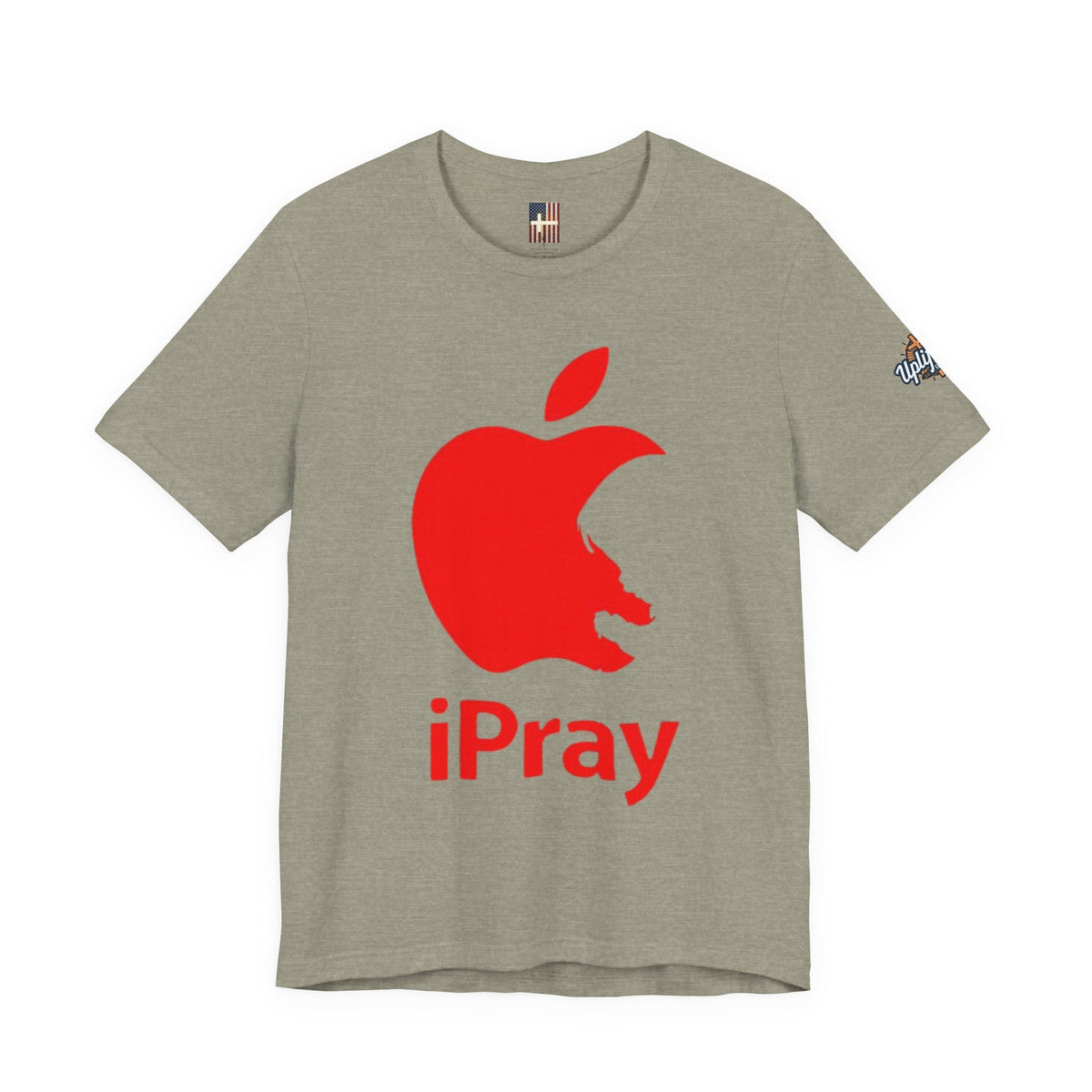 iPray Red Apple Christian T-Shirt — Faith Graphic Tee Printify