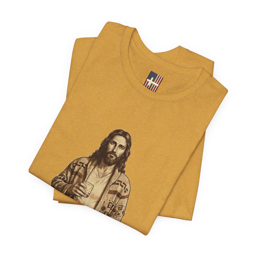 Abide Vintage Jesus Tee — "The Dude" Graphic Christian T-Shirt Printify