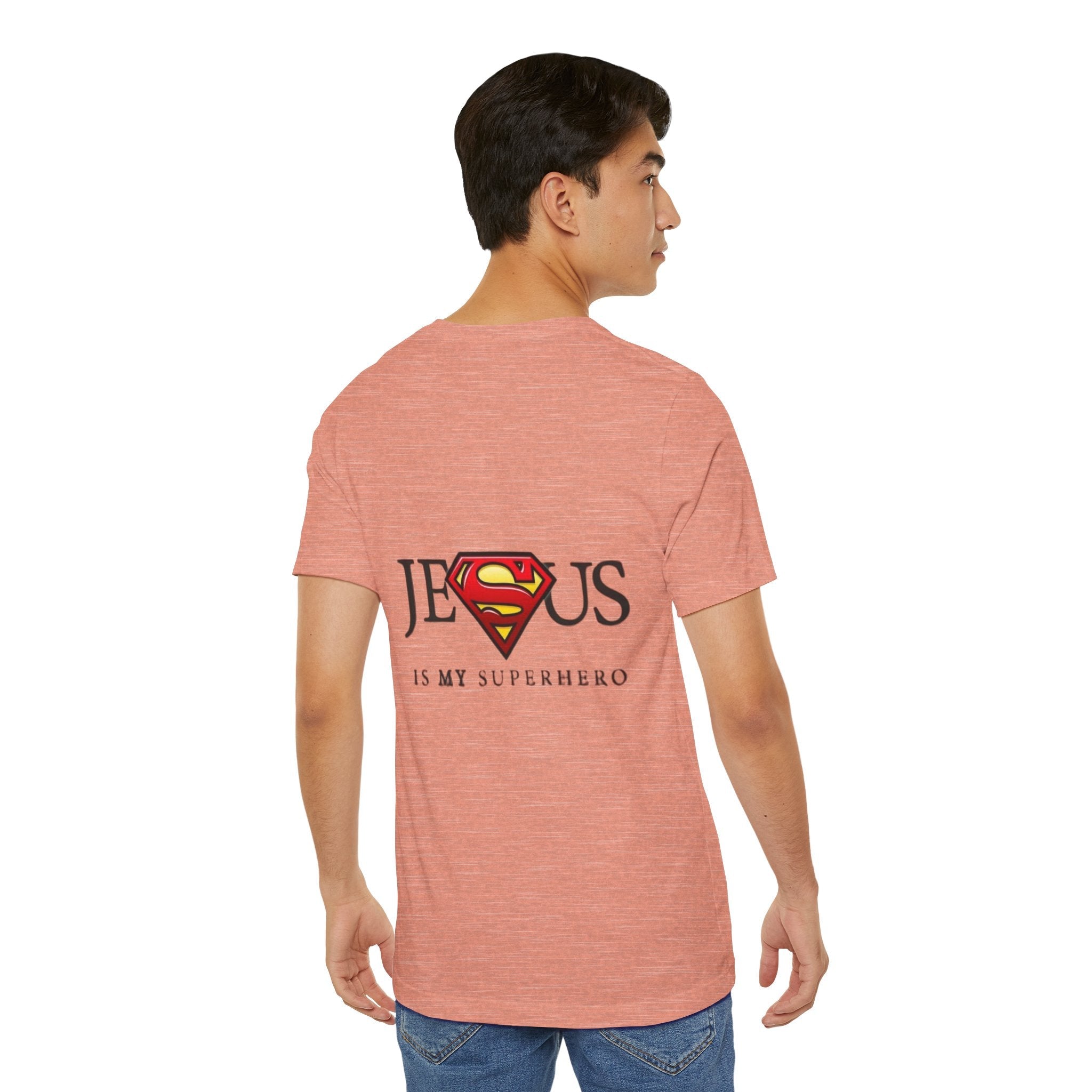 Jesus Is My Superhero T-Shirt — Faith-Based Superman-Inspired Tee Printify