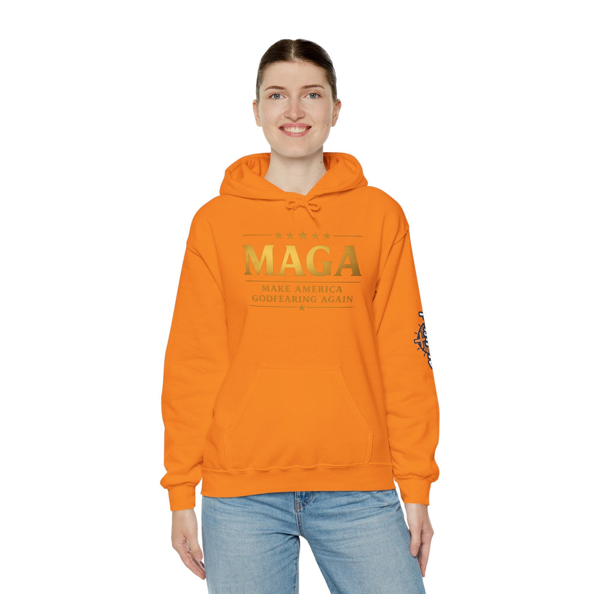 Hoodie - MAGA "Make America Godfearing Again" Political Graphic Hoodie Printify