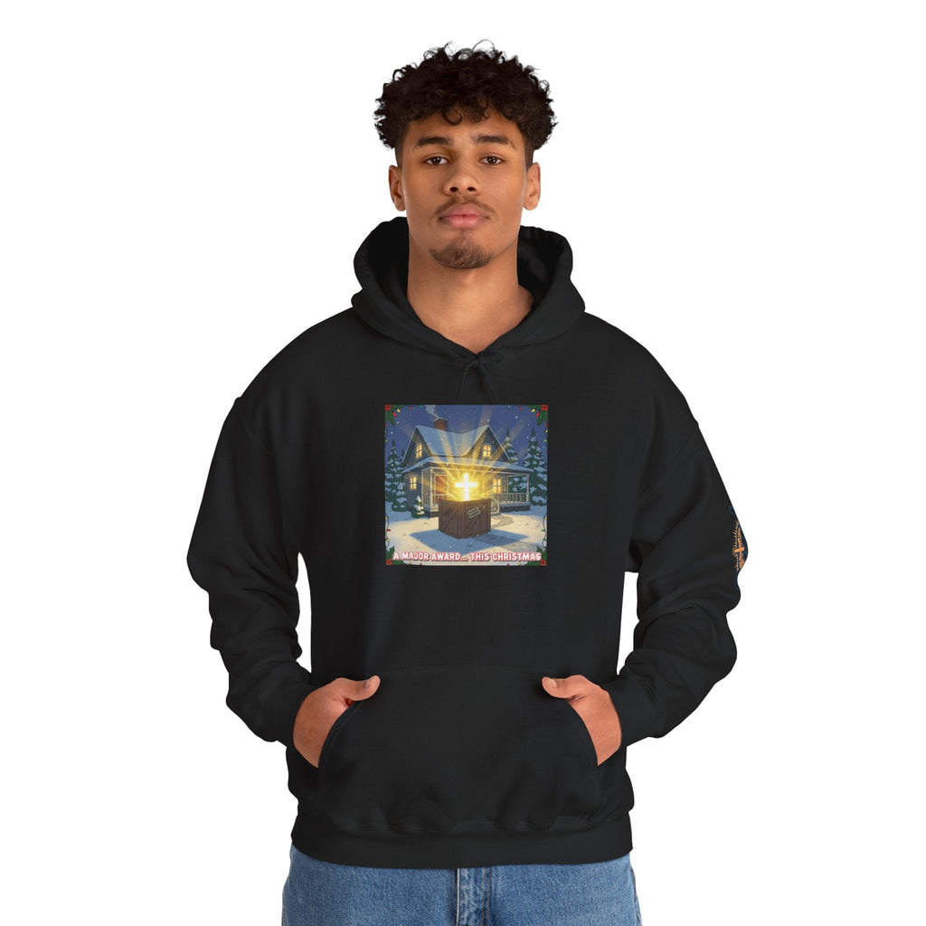A Major Award This Christmas Hoodie – Fragile Leg Lamp Parody Cross Unboxing Christian Sweatshirt for Hilarious Faith & Holiday Glow Printify