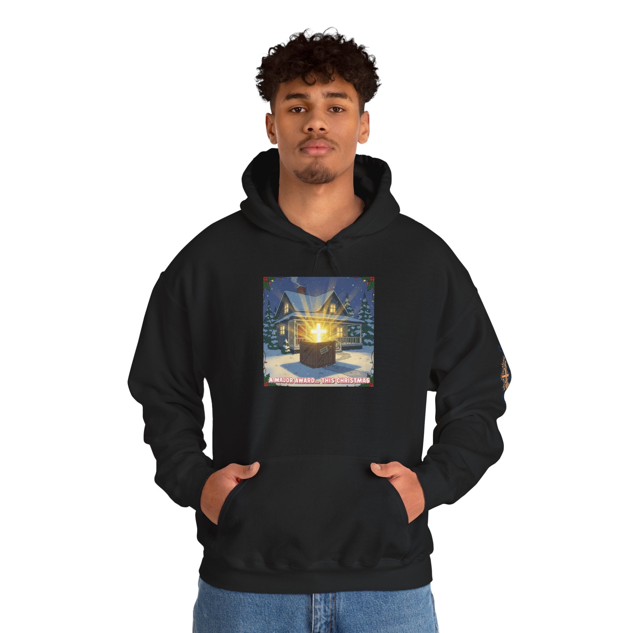 A Major Award This Christmas Hoodie – Fragile Leg Lamp Parody Cross Unboxing Christian Sweatshirt for Hilarious Faith & Holiday Glow Printify