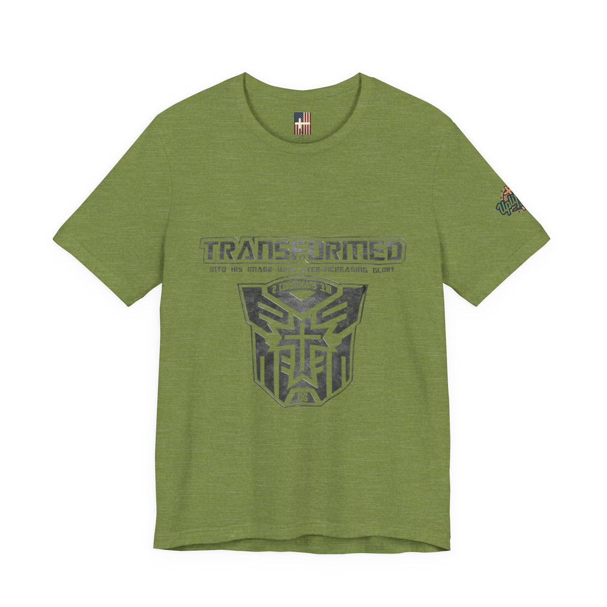 Transformer Logo Christian T-shirt | 2 Corinthians 3:18 Bible Verse T-shirt Printify